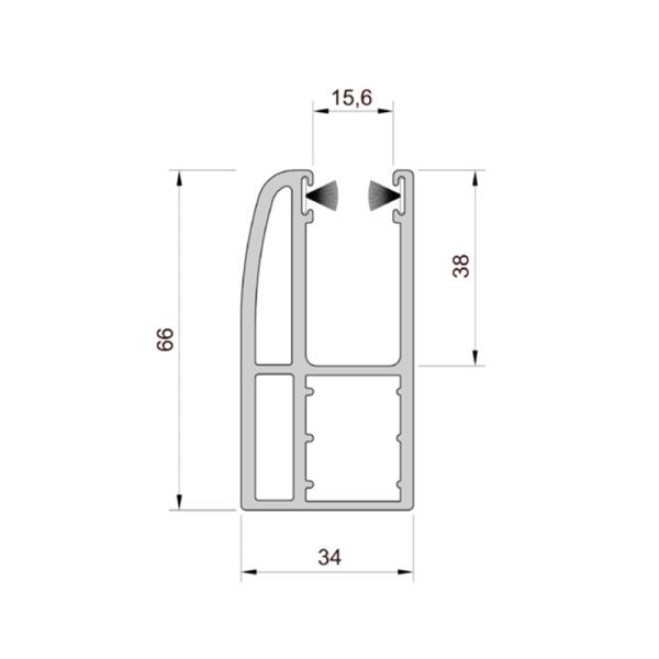Aluprof ALU Führungsschiene PPW66/S