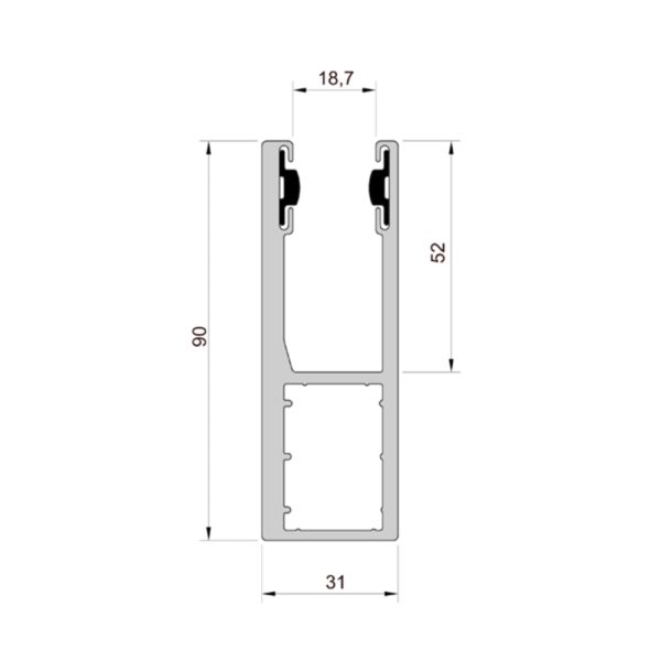Aluprof ALU Führungsschiene PPW90/G
