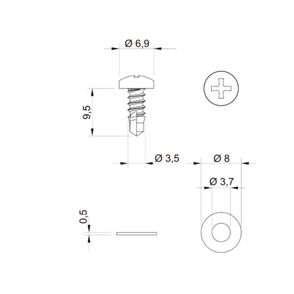 Aluprof Blechschraube Selbstformend 3,5x9,5 verzinkt