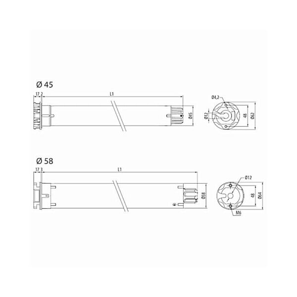 Cherubini Rolladen Cherubini Funk Rohrmotor Dimio ZRX 10/12 10Nm
