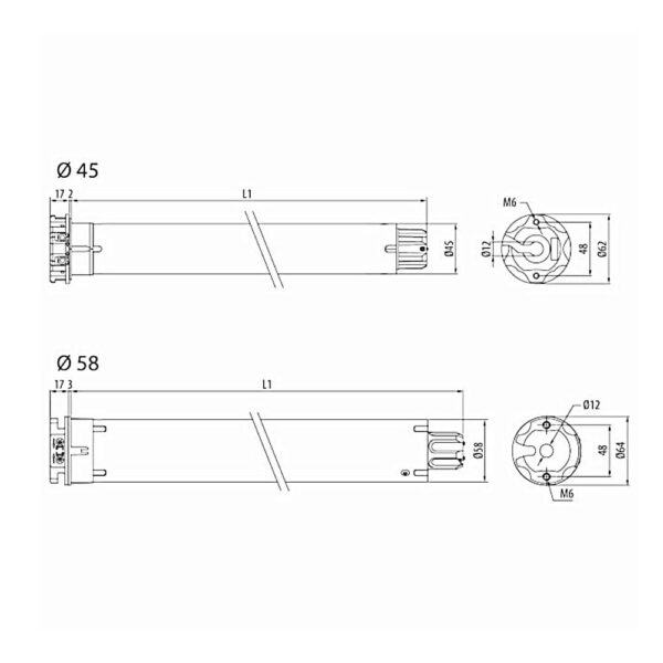 Cherubini Rolladen Cherubini Rohrmotor Garda 40/17 40Nm