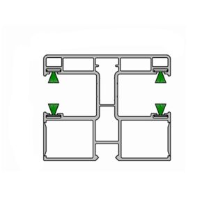 Deceuninck Rolladen Weiss / 100cm Deceuninck Inoutic PVC Doppelführungsschiene RKN 11 15393