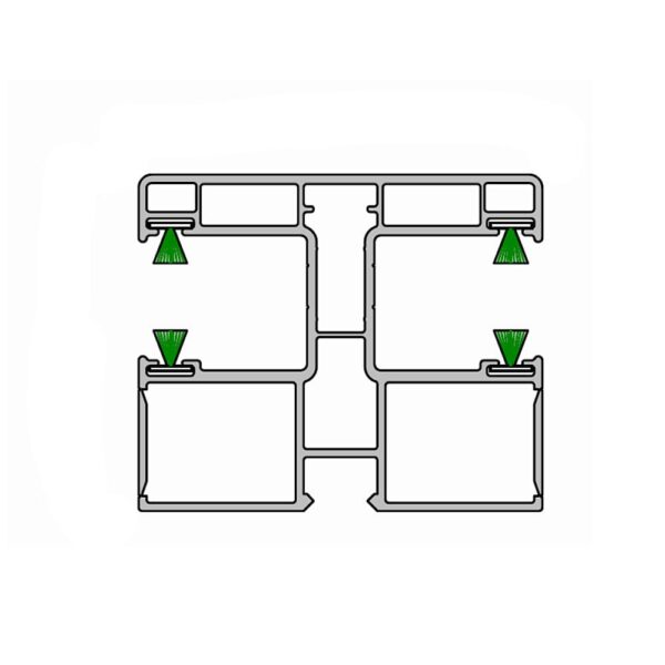 Deceuninck Rolladen Weiss / 100cm Deceuninck Inoutic PVC Doppelführungsschiene RKN 11 15393