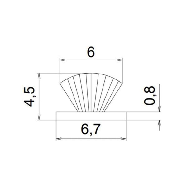 Exte Rolladen Exte Bürstendichtung für ALU-Führungsschiene 6,7x4,5mm 5398