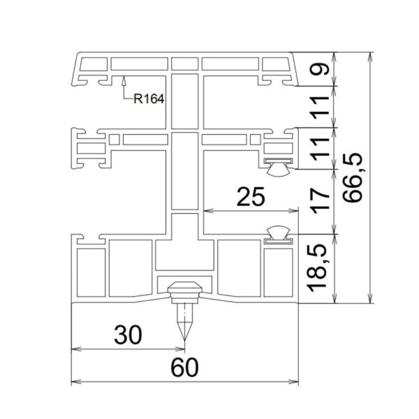 Exte Rolladen Exte PVC-Maxi Doppelführungsschiene R164