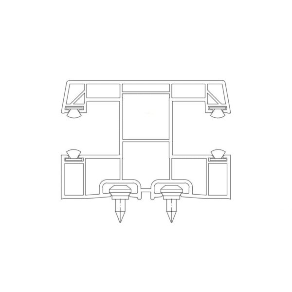 Exte Rolladen Weiss / 100cm Exte PVC-Maxi Doppelführungsschiene R162