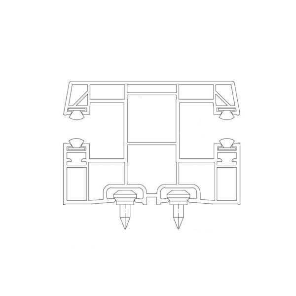 Exte Rolladen Weiss / 100cm Exte PVC-Mini Doppelführungsschiene R158