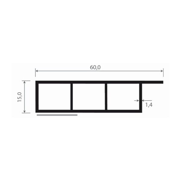 MK Menke Fenster MK Verkleidungsprofil 60/15mm Selbstklebend 078281