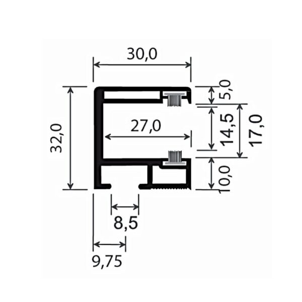 MK Menke Rolladen MK PVC-Einzelführungsschiene 900/B2 600136