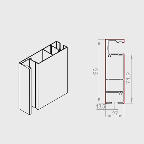 Portos Raffstore Portos Raffstore Alu Führungsschiene FBR-030